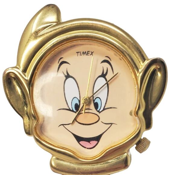 Disney X Timex Dopey Gold Light Brown VTG Watch - Picture 1 of 10